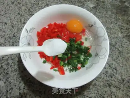 Make Duck egg pepper pancakes step 2