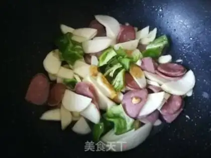 Make Wrinkled peppers whited meat sausages step 6
