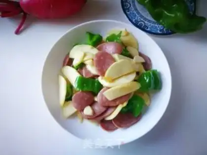 Make Wrinkled peppers whited meat sausages step 8