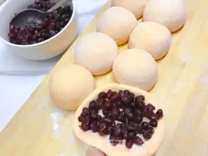 Make Carrot red bean bun step 8