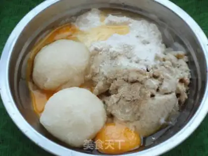 Make ♪ White radish bean greasy eggcake ♪ step 3