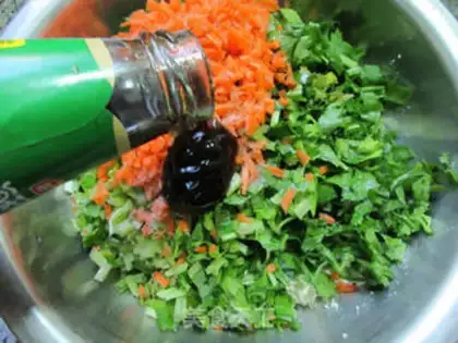 Make Carrot celery tofu dumplings step 5