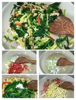 Make Spinach fried tofu dry step 4