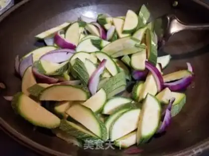 Make Onion fried watermelon step 5