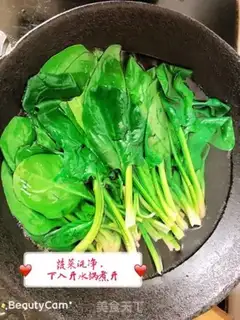 Make A spinach mix fan step 0