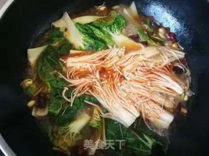 Make Boiled beef rolls with chrysanthemum mushrooms step 11