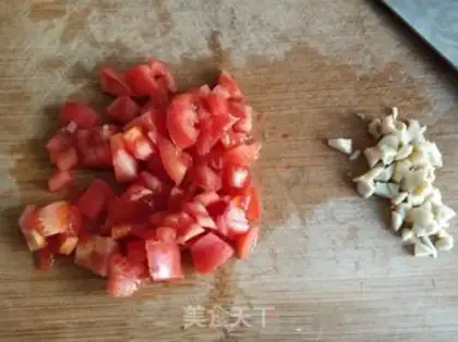 Make Cheese, pork, tomato, noodles step 2