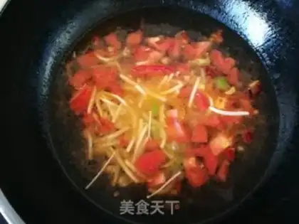Make Gold pins and mushrooms, sprouts and soy sauce step 8