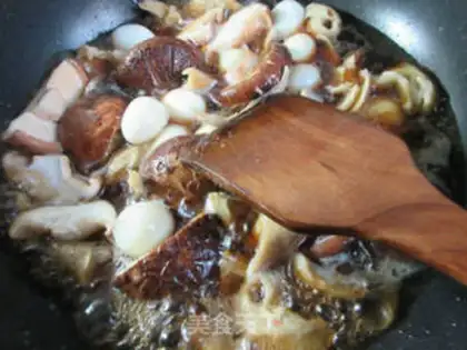 Make Quail eggs and mushrooms step 7