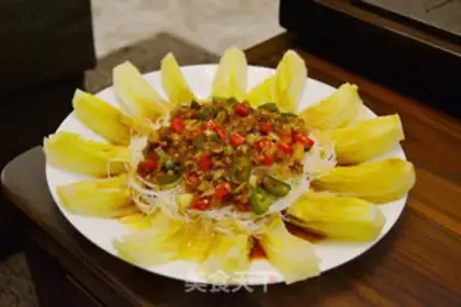 Make Garlic fans steaming doll food step 13