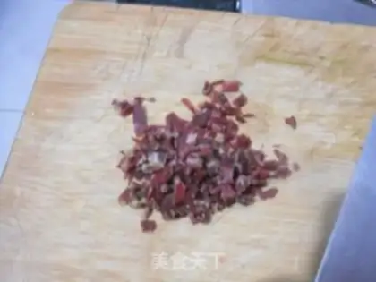 Make Spinach ham hot noodles step 1