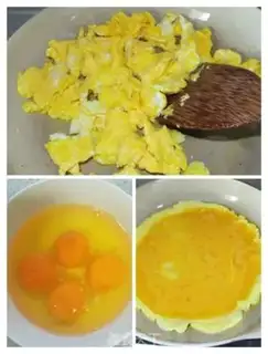 Make Fry cucumber fried eggs step 3