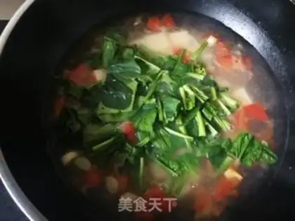 Make Spinach tofu eggflower soup step 11