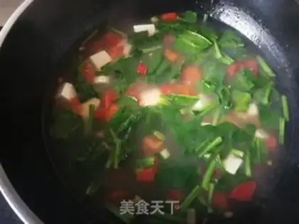 Make Spinach tofu eggflower soup step 12