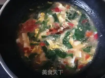 Make Spinach tofu eggflower soup step 14