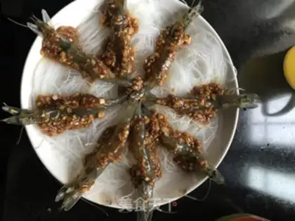 Make Garlic fan shrimp step 3