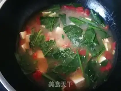 Make Spinach tofu fan soup step 11