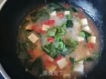 Make Spinach tofu fan soup step 12
