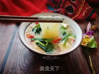 Make Spinach tofu fan soup step 15