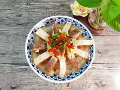 Make The salted fish steamed with flowers step 7