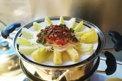 Make Garlic fans steaming doll food step 10