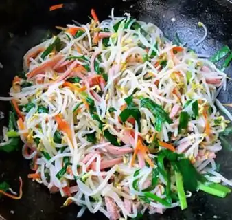 Make Cream of bean sprouts, carrot sausage step 11