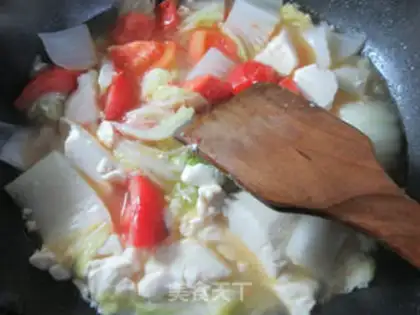 Make Tofu with tomato cabbage step 8
