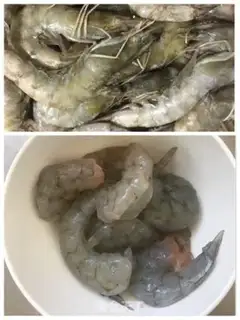 Make Shrimp spinach step 1