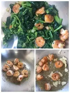 Make Shrimp spinach step 3