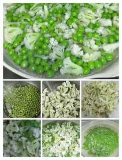 Make The bouquets and the peas step 1