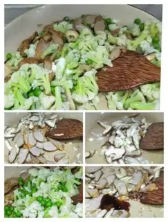 Make The bouquets and the peas step 4