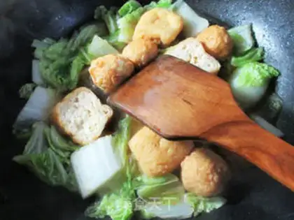 Make Soy-curded gold fish eggs for cabbage step 7