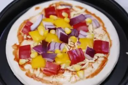Make Eight inches of regular pizza step 1