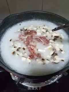 Make Porridge of mushroom beef step 6
