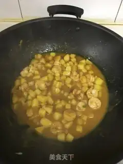 Make Curry potato shrimp step 3