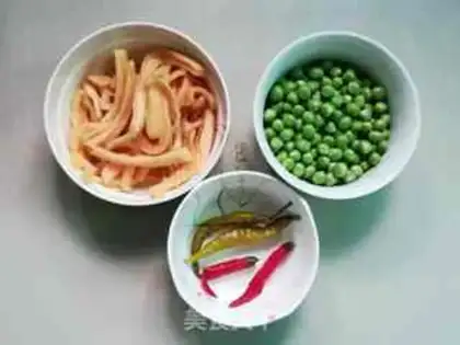 Make # Rhods dry and fried peas # step 0