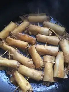 Make Golden mushrooms and bean rolls step 10