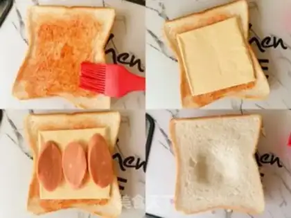Make Cheese eggs, mashed toast step 1