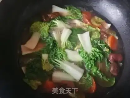 Make The carrots, the chicken soup, the yellow cabbage step 6