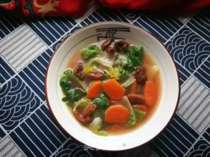 Make The carrots, the chicken soup, the yellow cabbage step 7