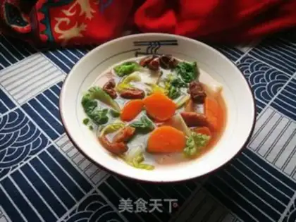 Make The carrots, the chicken soup, the yellow cabbage step 8