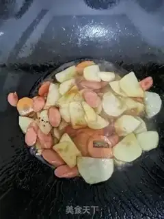 Make Ham and potatoes and carrots step 7