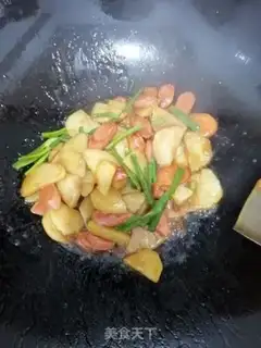 Make Ham and potatoes and carrots step 8