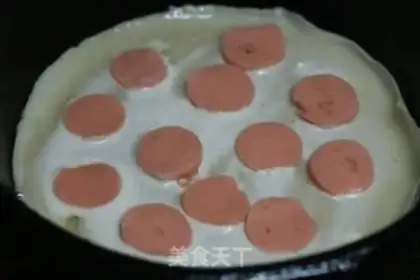 Make Egg ham and sausage step 4