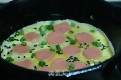 Make Egg ham and sausage step 6