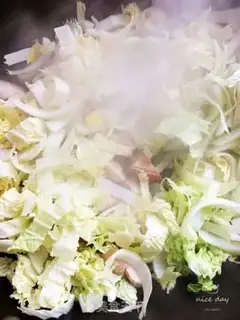 Make Tofu, tofu, mushroom, cabbage step 5