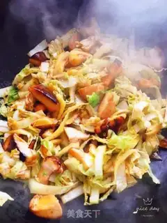 Make Tofu, tofu, mushroom, cabbage step 7