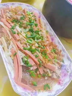 Make A fan of golden mushrooms and ham step 5