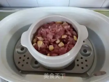 Make One person eats eggs and meatloaf step 4