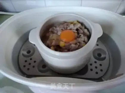 Make One person eats eggs and meatloaf step 5